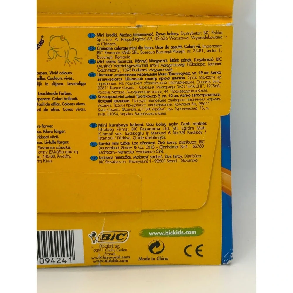 Bic Kids Mini Tropicolor Colored Pencils 12 Count Multicolor Art Supplies Sealed